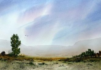 watercolor landscape by Posey Gaines