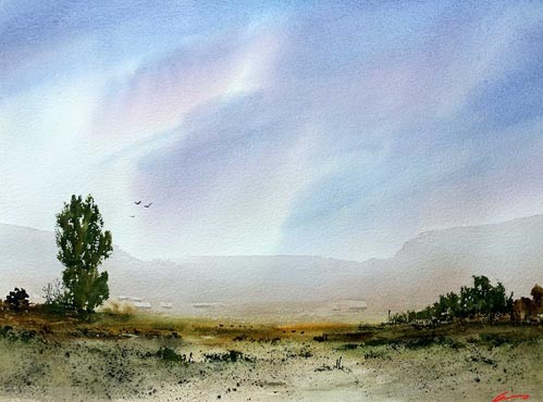 watercolor landscape by Posey Gaines