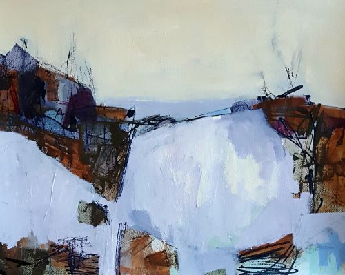 abstract coastal painting by Kathryn Stotler