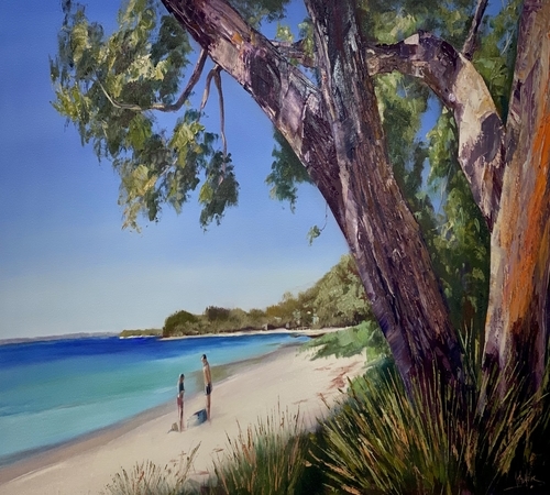 painting of an Australian bay by Kathy Karas