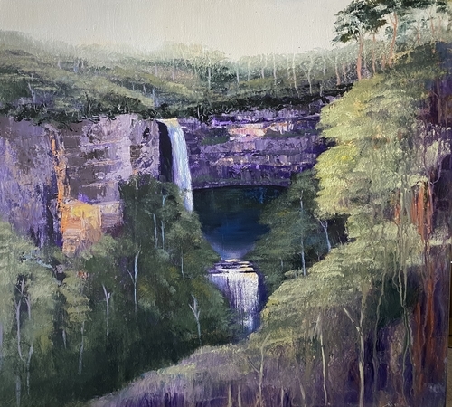 painting of falls in Australia by Kathy Karas