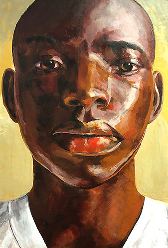 portrait of a young black american male by Linda Lowery