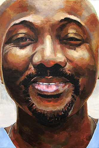 portrait of a smiling black man by Linda Lowery