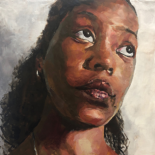 portrait of a young black female by Linda Lowery