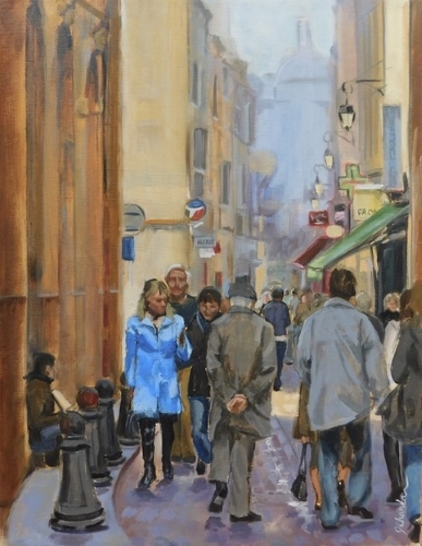 painting of a street scene in Aix by Jacqueline Chanda