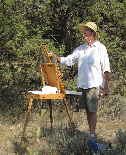 Artist Mike Dettman painting plein air