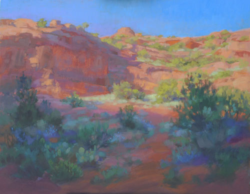 oil landscape of the desert by Christine Debrosky