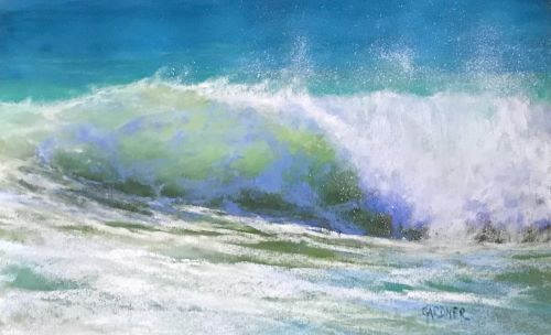 pastel of an ocean wave by Dina Gardner
