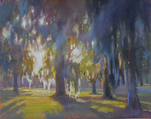 pastel landscape of Georgia trees by Christine Debrosky