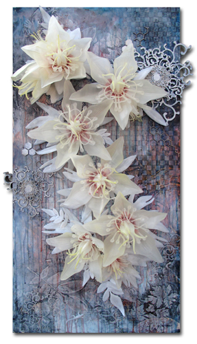 mixed media 3D floral image by Judy Gardner