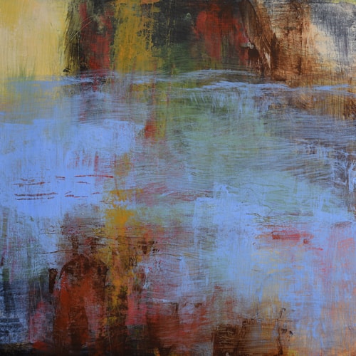 abstract landscape painting of high tide by Melody Cleary