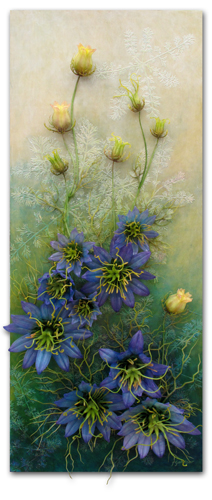 mixed media 3D floral art by Judy Gardner