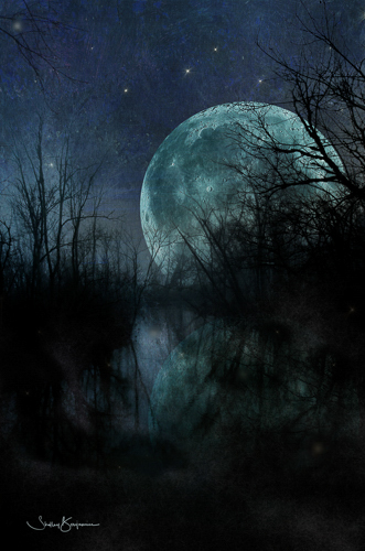digital photography of a large moon by Shelley Benjamin