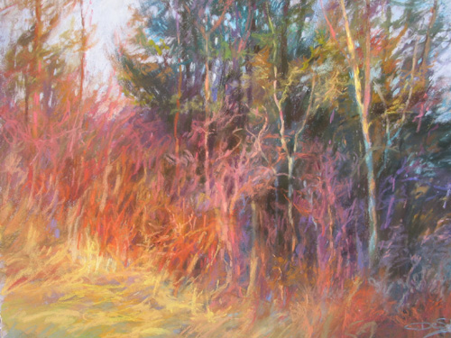 pastel autumn landscape by Christine Debrosky