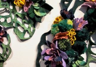 felted wool fiber art installation by Mallory Zondag