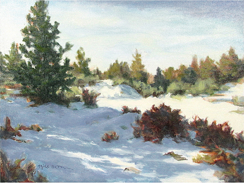 winter landscape painting by Mike Dettman