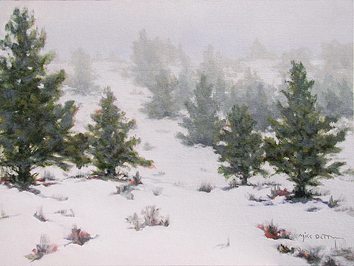 winter landscape painting by Mike Dettman