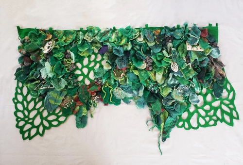 mixed media fiber art installation by Mallory Zondag