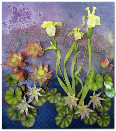 mixed media 3D floral image by Judy Gardner