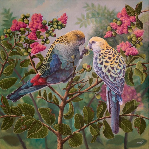 painting of two birds by Swapnil Nevgi