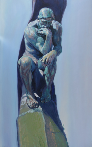 oil painting of the Thinker by Daria Solar