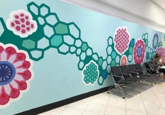 abstract mural in the Atlanta airport