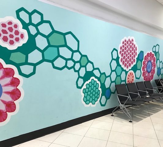 abstract mural in the Atlanta airport