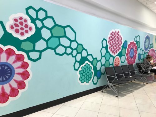 abstract mural in the Atlanta airport