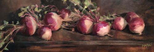 still life painting of turnips by Susan Patton