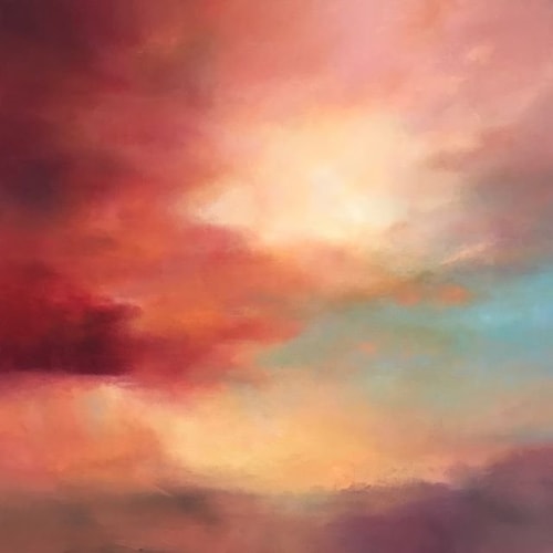 painting of a colorful sky by Nathalie Frenière