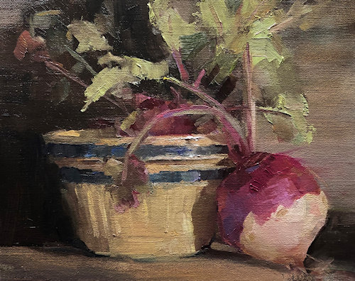 still life painting of turnips by Susan Patton