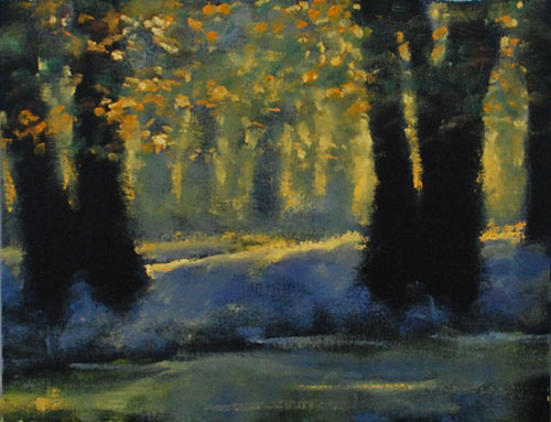 oil painting of a woodland scene by Robert McGaw