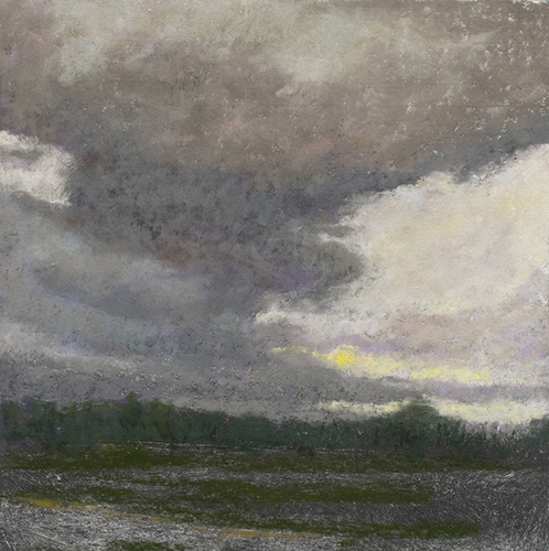 pastel landscape of a stormy sunrise by Carol Strock Wasson