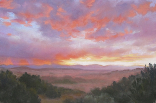 pastel of a stormy sky by Nancy Sylvia