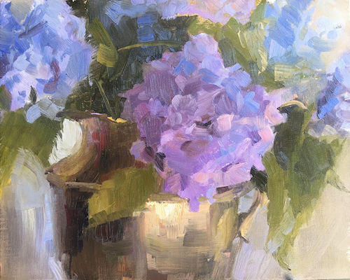 painting of hydrangeas by Susan Patton