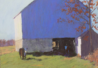 pastel landscape of a barn by Carol Strock Wasson
