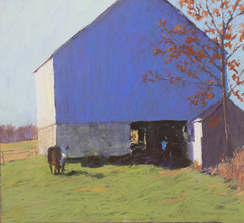 pastel landscape of a barn by Carol Strock Wasson