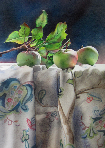 still life painting of apples by Barbara Fox