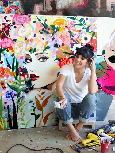 Artist Sally Khoury in her studio