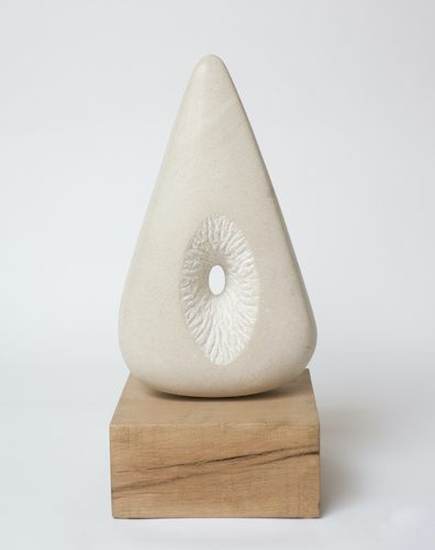 white Portland stone abstract sculpture by Jane Hibbert