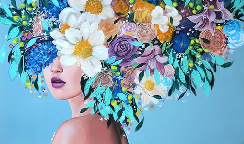 floral portrait of a woman by Sally Khoury
