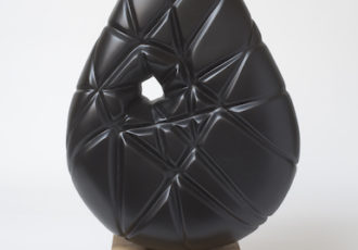 black stoneware abstract sculpture by Jane Hibbert