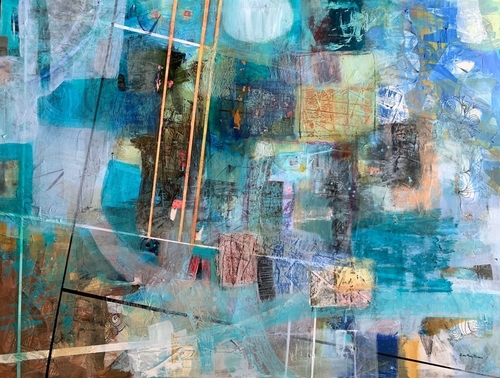 abstract mixed media painting by Robin Maria Pedrero