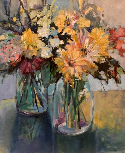 painting of floral arrangements by Marjorie Mae Broadhead