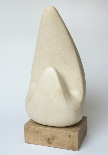 abstract white limestone sculpture by Jane Hibbert