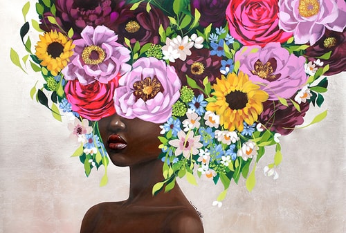 floral portrait of a woman by Sally Khoury