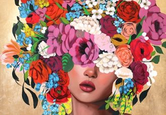 floral portrait of a woman by Sally Khoury