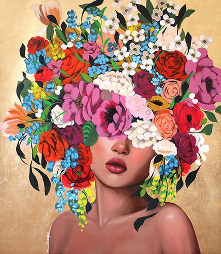floral portrait of a woman by Sally Khoury