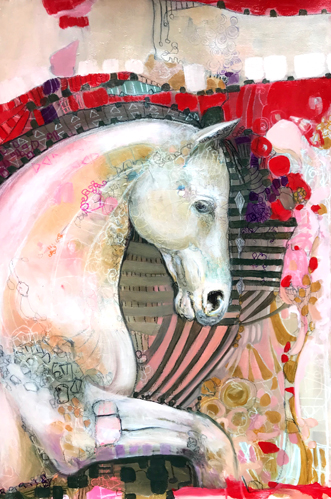 abstract/realistic painting of a horse by Marti Leroux