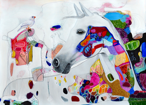 abstract/realistic horse portrait by Marti Leroux
